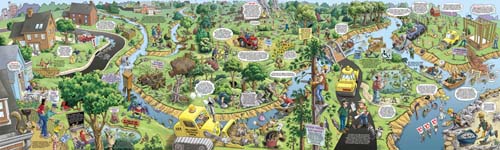 NC Wildlife Resources Commission cartoon mural